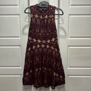 Burgundy sleeveless dress